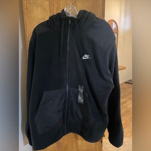 Nike Polar Fleece Jacket with Hood in Black Size L